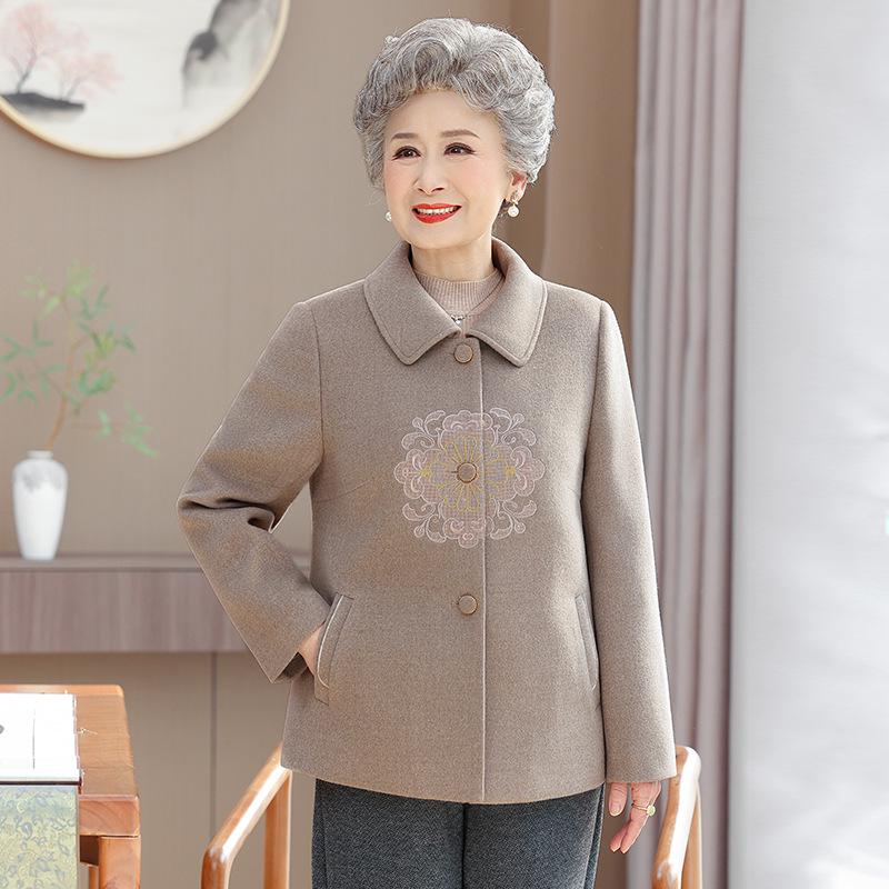 Mom's Stylish Winter Wool Jacket - Chinese Design for Middle-aged and Elderly Women