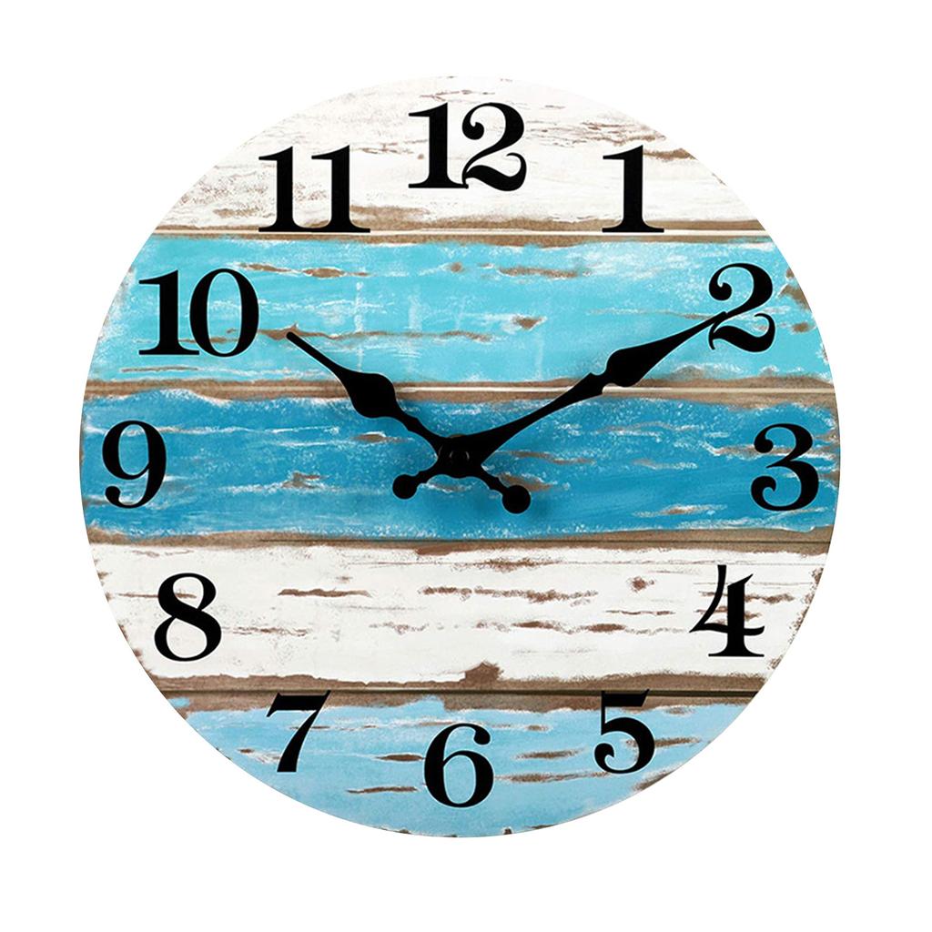 Wanduhr 13 Zoll Leise Nicht tickende Wanduhren Batteriebetrieben Küstendesign Rustikal Retro Dekorativ Für Badezimmer Küche Wohnzimmer