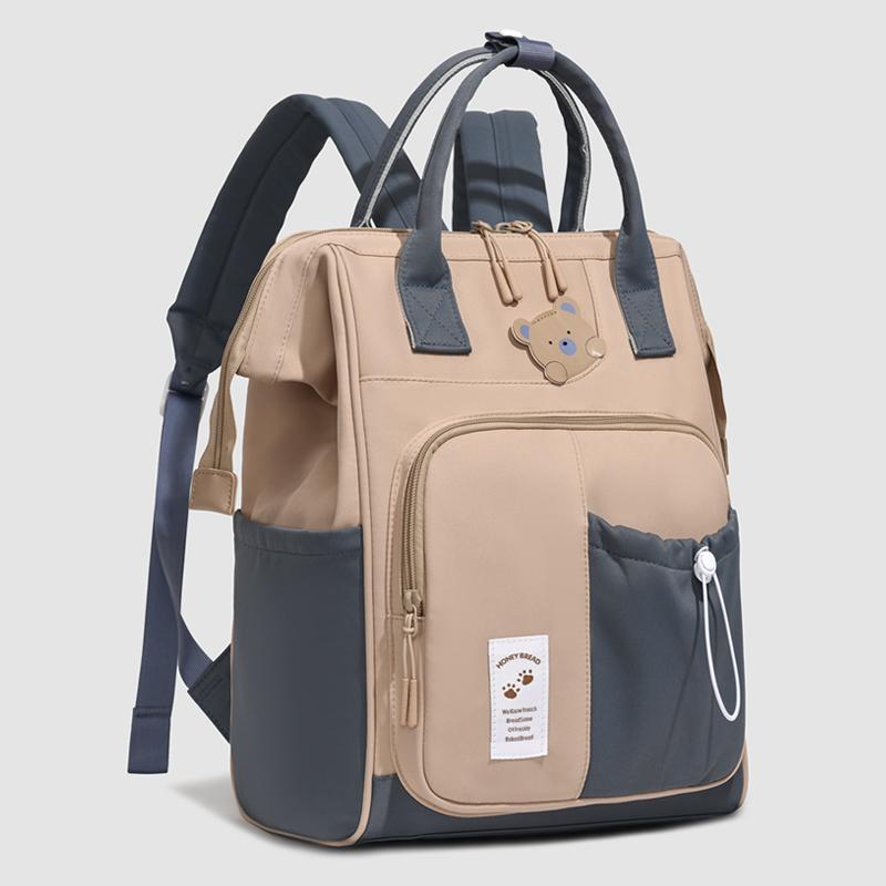 Zaino in Nylon Orsetto Carino per Donna Grande Capacità Multitasche Scuola Viaggio Daypack Leggero