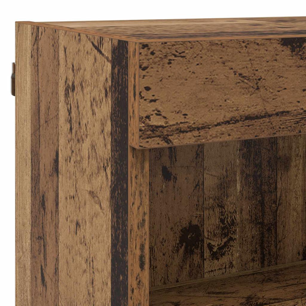 Wall Mounted TV Units with LED Light Strips 6 pcs Reclaimed Wood Effect Particleboard