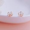 Uini Tail New 925 Silver Hollow Flower Earrings with Niche Design Exquisite and Trendy Girl Accessories