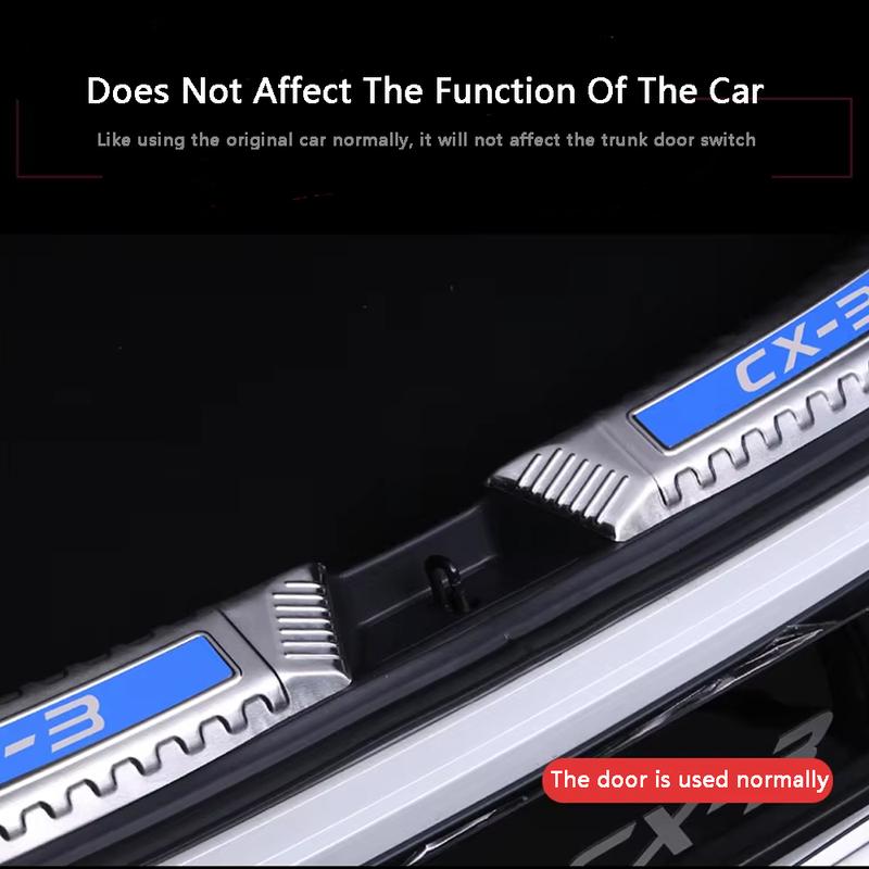 For Mazda CX3 Cx-3 Cx3 Car bumper foot plate Cover Protector Styling Auto Trunk inner Threshold Trim Stickers Accessories 2018