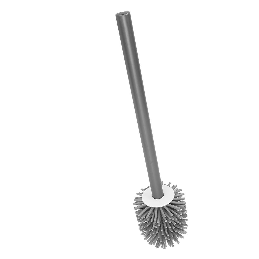 Toilet Brush with Storage Holder Aluminum Alloy Long Handle High Density Bristles Space Saving Toilet Scrubber for Home