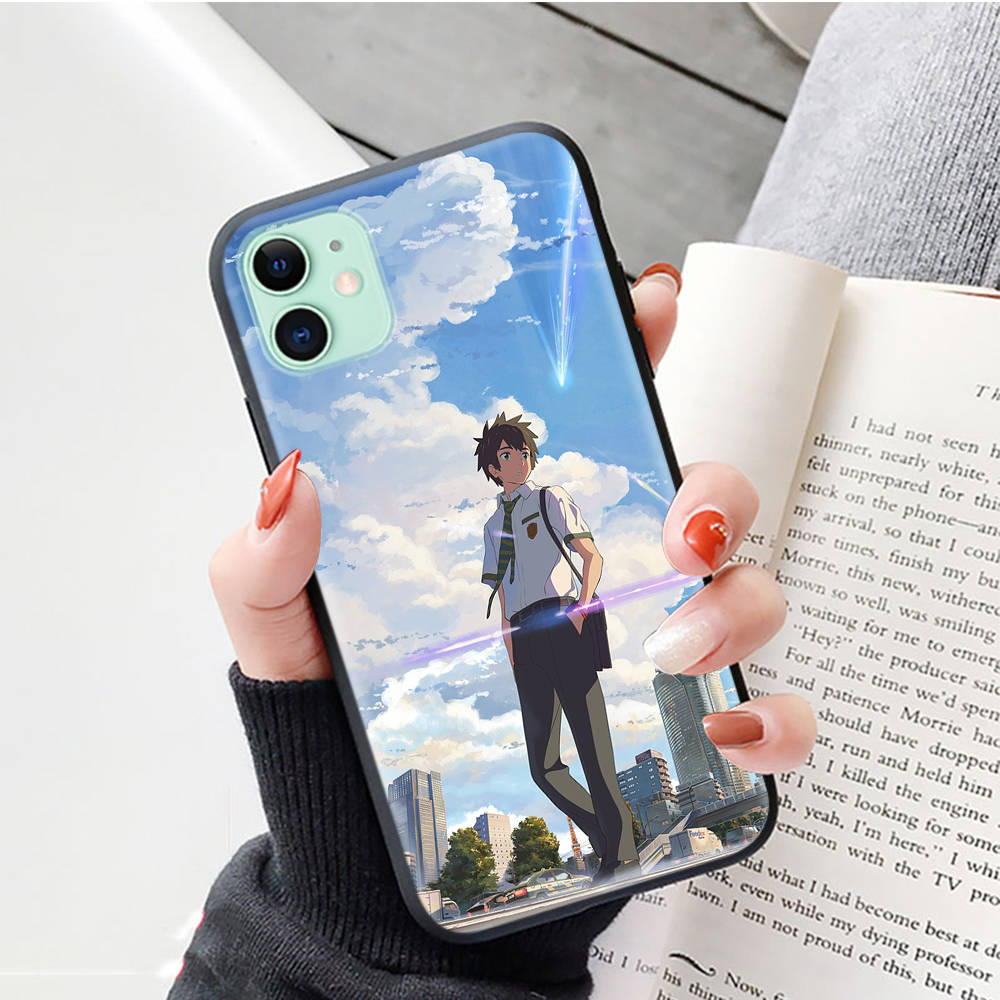 Schwarze Hülle für OPPO Reno 8 6 5 4 Pro Plus Find X3 A17 A3 A31 A38 A40 A53 A54 A55 A74 A76 A78 A77 A80 A94 A95 A96 Lite W-69 Your Name Anime