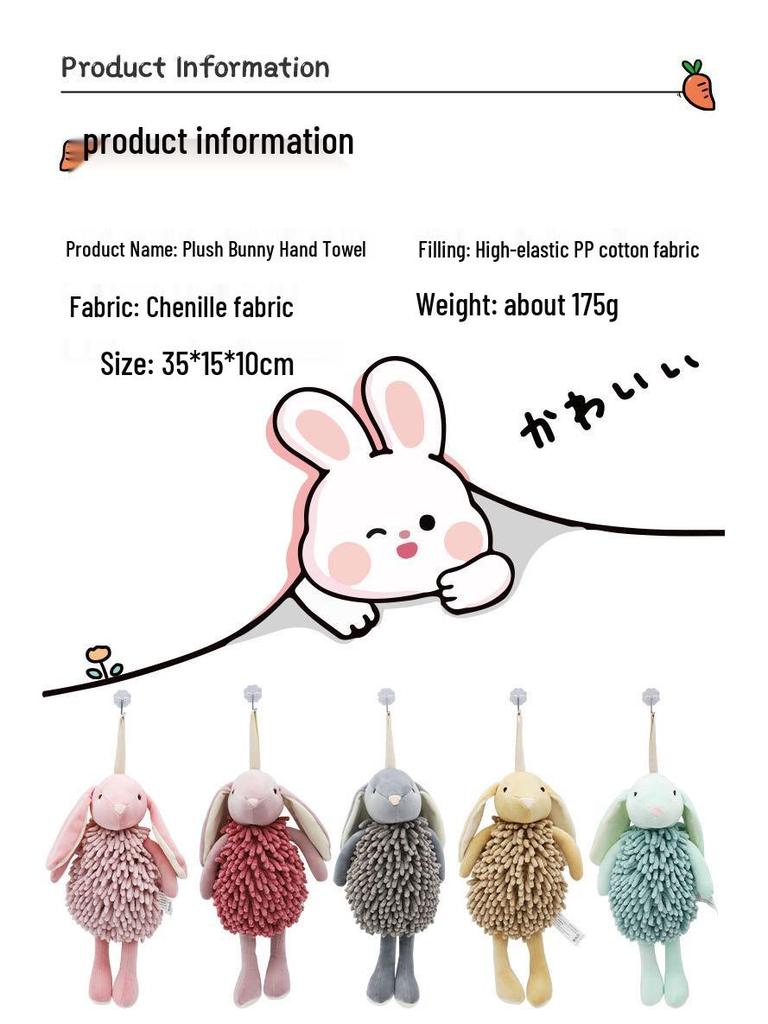 Chenille Cartoon Bunny Hand Towel Puppet - Creative Rabbit Plush Toy