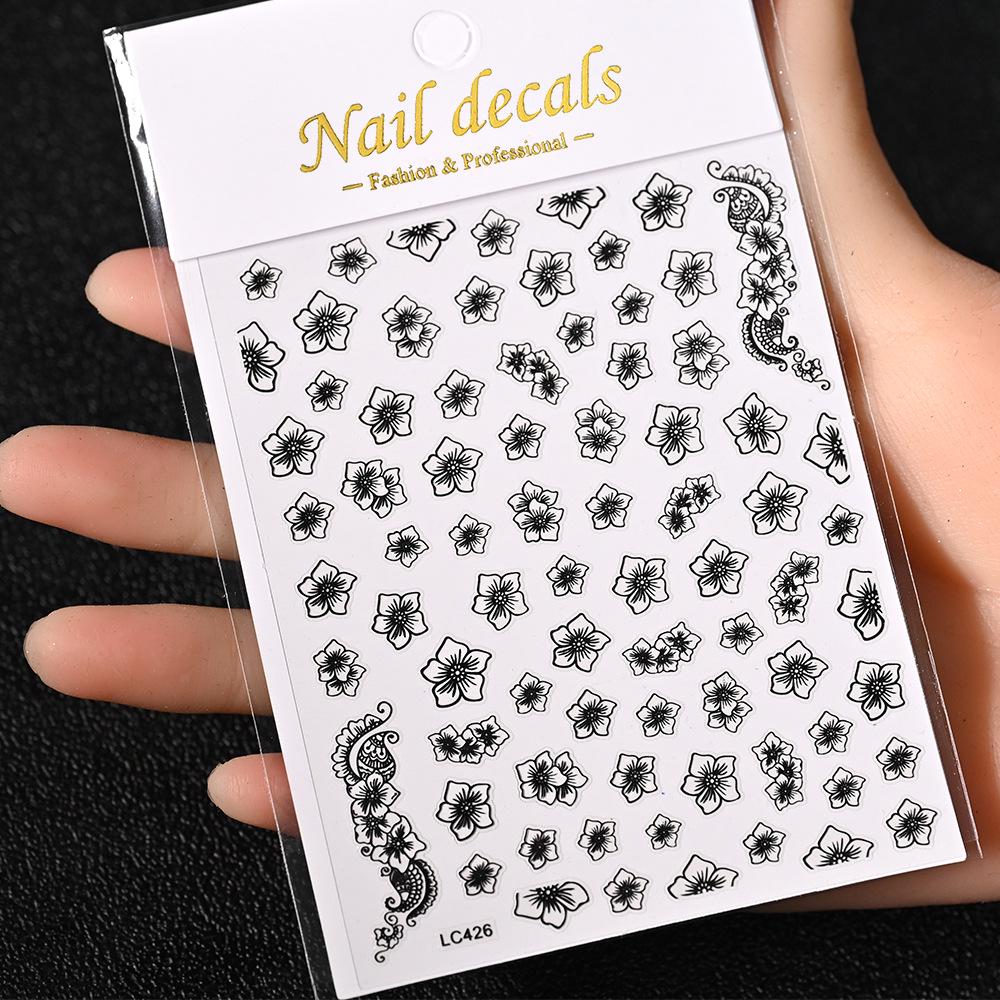 Best-Selling Japanese Aesthetic Laser Silver Heart Nail Stickers - Plant-Inspired Nail Art