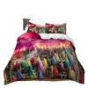 3D Digital Printing Oil Painting Scenery Quilt Cover Three-Piece Bedding
