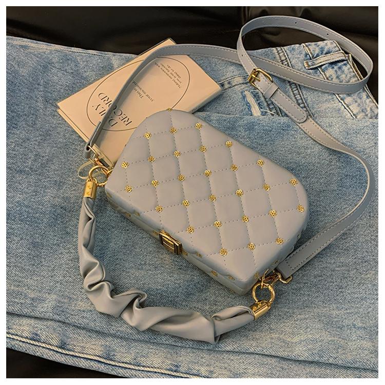 Beading Pu Shoulder Bags Women Chain on Sale  High Quality Hasp Small Square Bags Solid Fashion Crossbody Bags