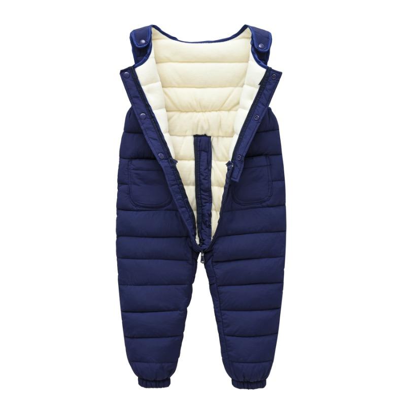 Baby Kinder Verdickte Fleece Latzhose Offener Schritt Winter Baumwolle Gepolsterte Hose Für Jungen Mädchen
