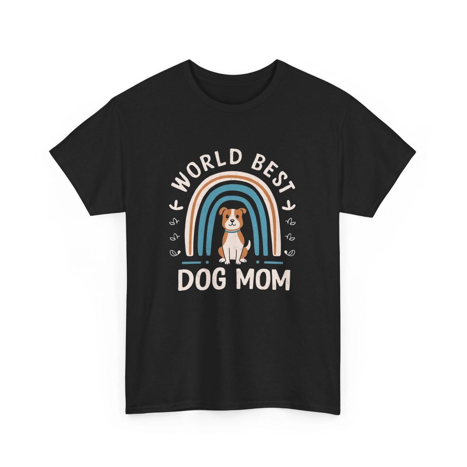 World Best Dog Mom T-Shirt – Funny Puppy Lover Paw Print Graphic Tee | Dog Shirt S
