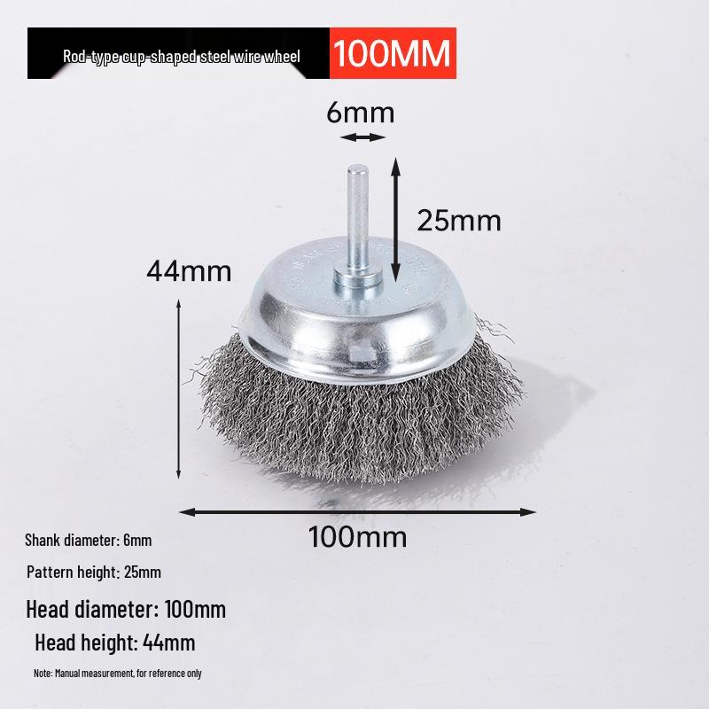 T-shaped Wire Brush: Metal Rust Removal and Polishing Tool with Round Handle