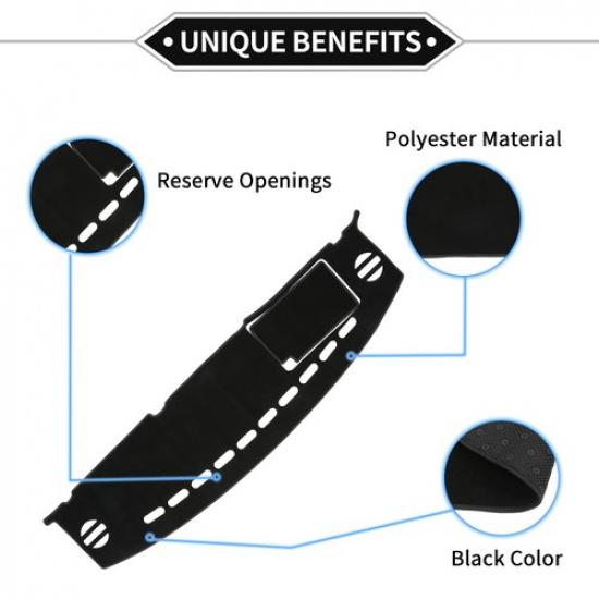 Dashboard Dash Cover Mat for Toyota FJ Cruiser 2007-2017 Sun Protector Pad Black