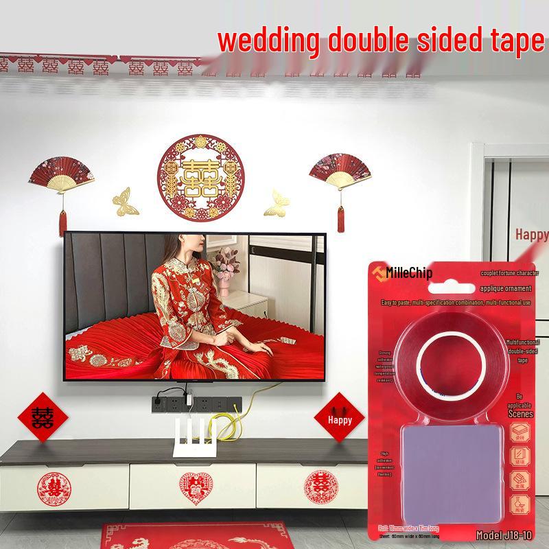 Wedding Room Decor Nano Tape: Double-Sided, No Residue, Wall-Safe Balloon Dot Glue