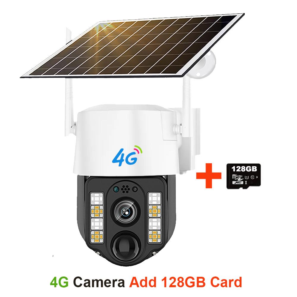 Solar-powered Surveillance Camera, Outdoor Waterproof, Wide-angle 10x Zoom, WIFI/4G Automatic Tracking Security Camera
