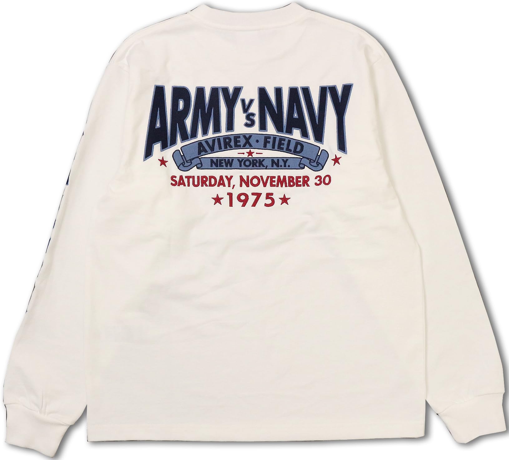AVIREX ARMY VS NAVY GAME DAY L/S T-SHIRT men s XL 030 white 783-6130002