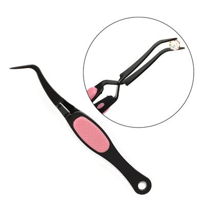 Greifpinzette für Schmuckherstellung Reparaturwerkzeug Flache Spitze Kreuzend Verriegelnd Abgewinkelte Spitze Pinzette Umgekehrter Griff Pinzette Unisex