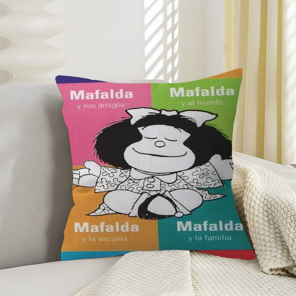 Cartoon M-Mafalda Maple Design Cushion Cover Happy Autumn Harvest decor Holiday Decorati Pillow Cover