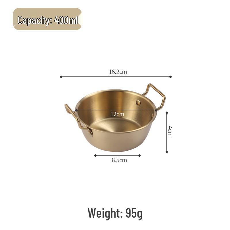 Gold Stainless Steel Snack Basket for French Fries, Fruit, and Fried Foods