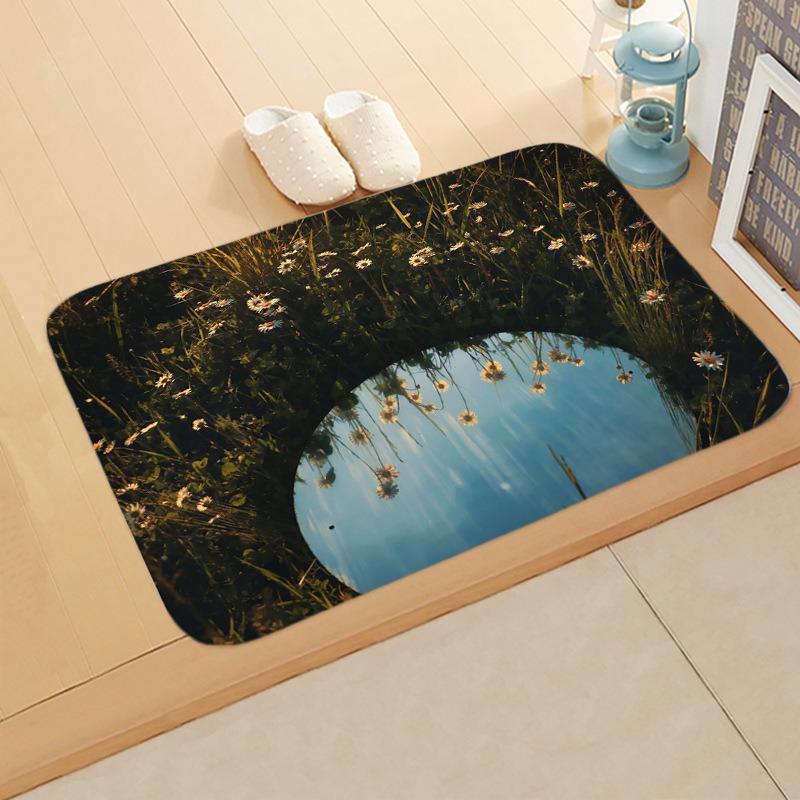 Sunflower Printed Doormat Soft Comfortable Welcome Carpet Home Living Room Bedroom Door Non-slip Doormat Toilet Floor Home Mat