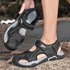 Sommer Herren Leder Strandsandalen Hohle Zehenkappe Outdoor Sportschuhe Handgefertigte Mesh Schuhe