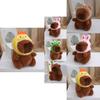 Chaveiro de Pelúcia Adorável Capivara Boneca de Desenho Animado Fofa Com Enchimento de Algodão PP Premium Para Acessórios