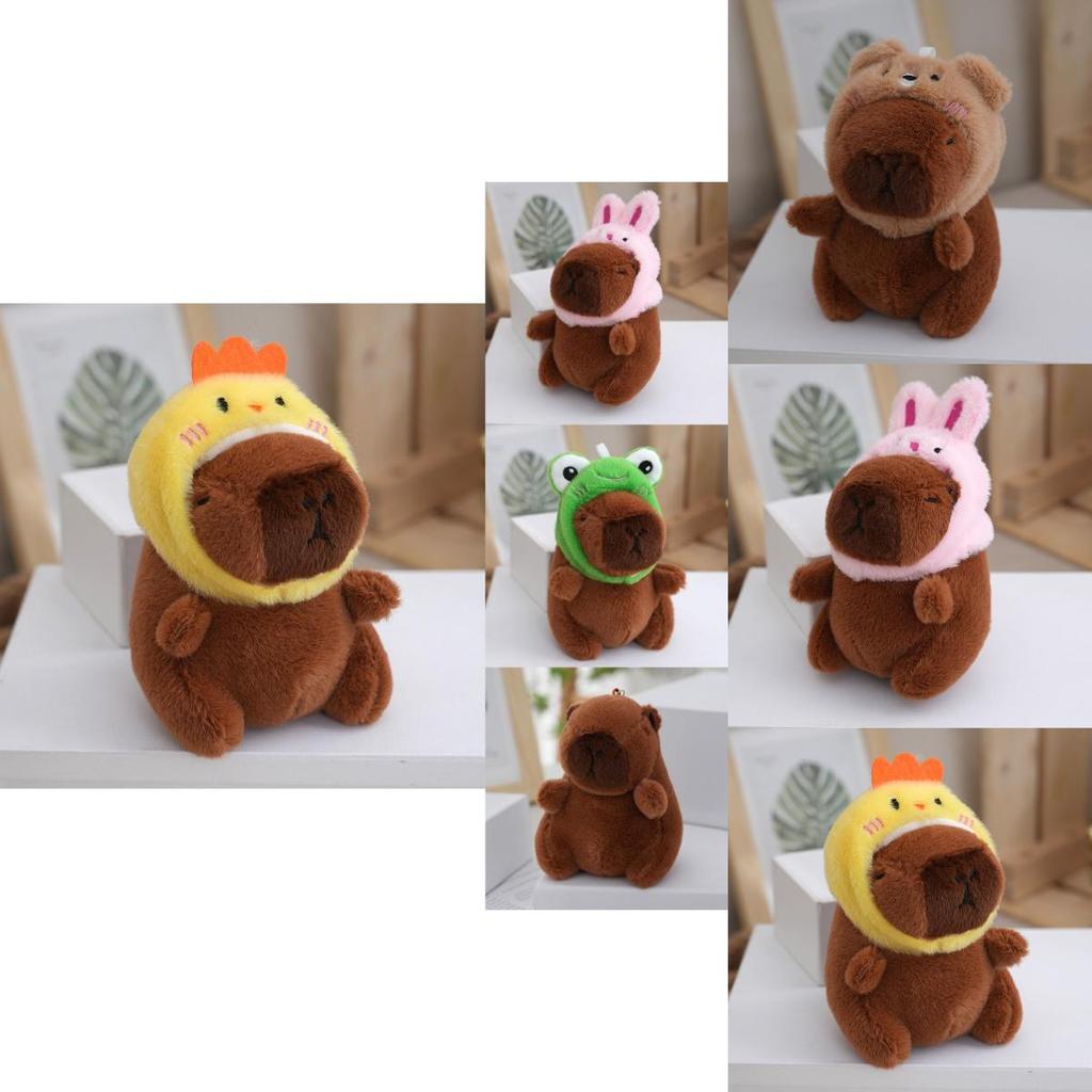 Chaveiro de Pelúcia Adorável Capivara Boneca de Desenho Animado Fofa Com Enchimento de Algodão PP Premium Para Acessórios