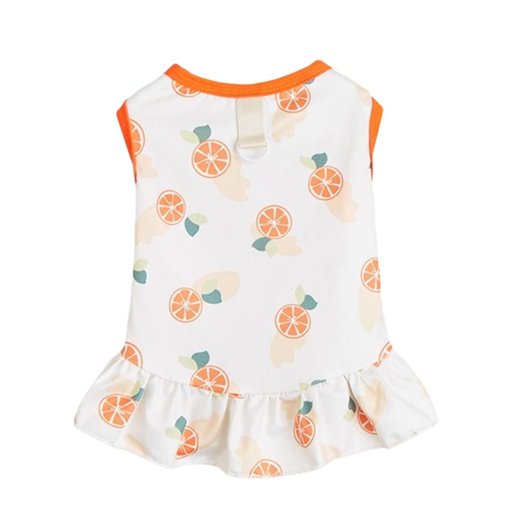 Cute Print Skirt for Small Dogs Sweet Cats Dogs Dress Summer Spring Small Dogs Traction Rings Comfortable Dogs Skirt