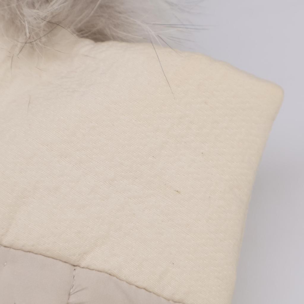 FOXEY Boutique 34690 Alpaca blend down jacket with fox fur and contrasting design coat 38 IvoryUsed
