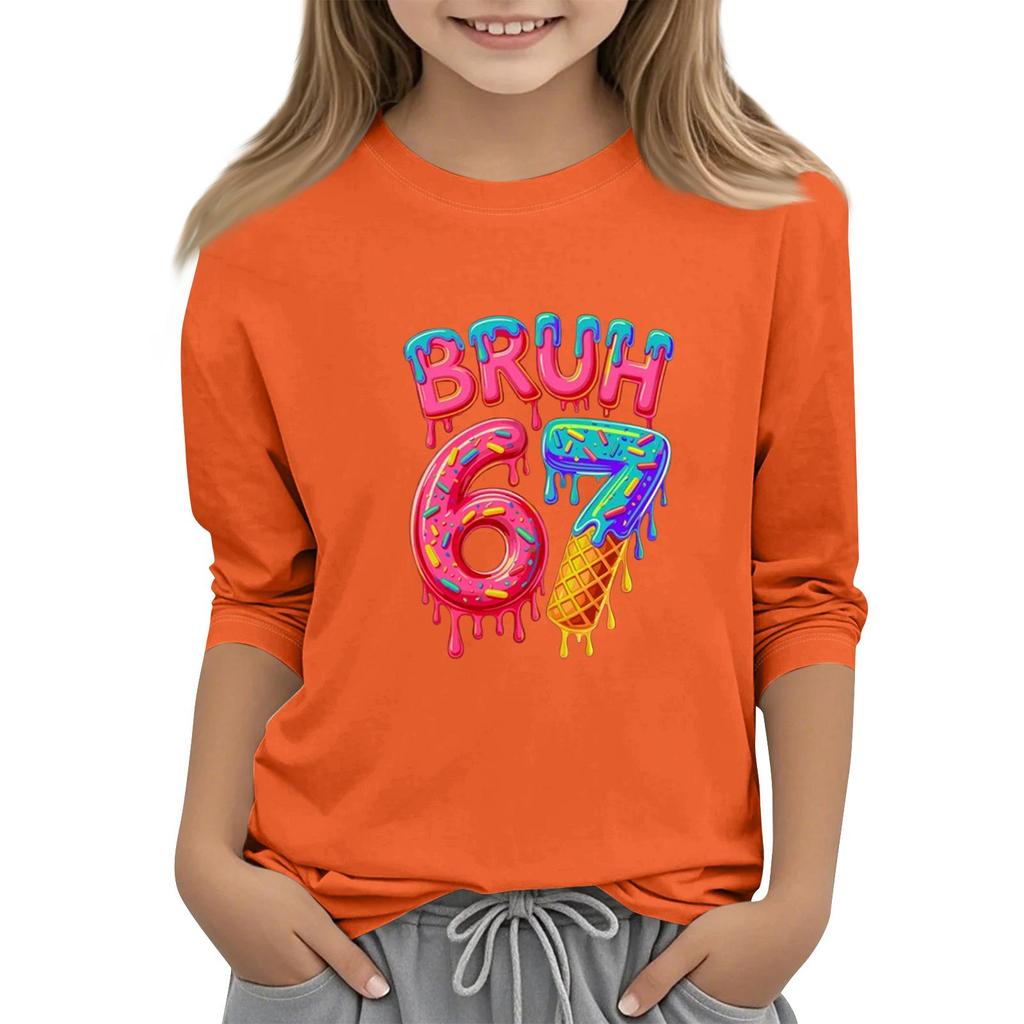 Dětská móda Tříčtvrteční rukáv Kulatý výstřih Potištěné Ležérní Tričko Top