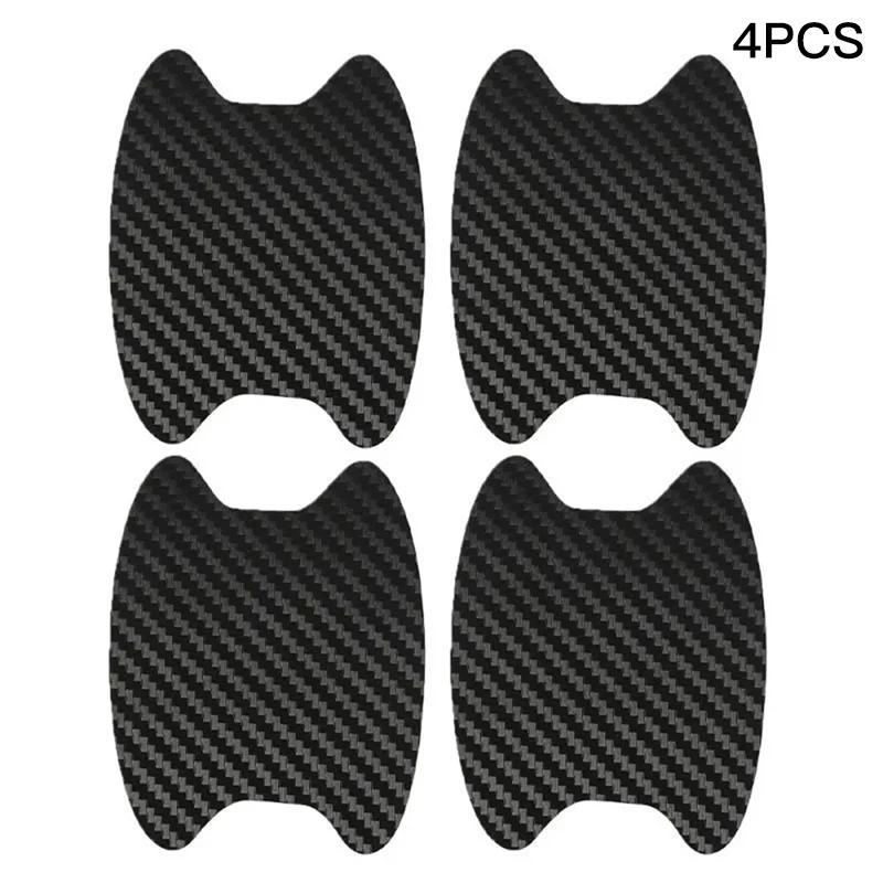 4Pcs Auto Door Sticker Carbon Fiber Scratches Resistant Cover Car Handle Protection Film Exterior Styling Car Accessories