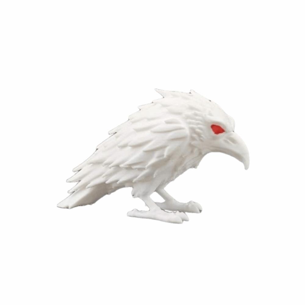 Dark Themed 3D Printed Raven Statue Gothic Style Desktop Ornaments Gothic Lovers Gift белый