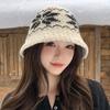 Spring and Autumn Outdoor Warm Ear Protection Rhombus Knitted Bucket Hat Women
