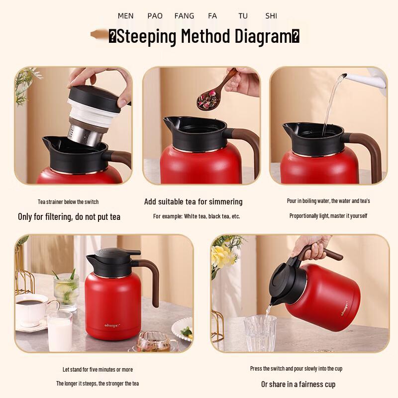 Adneny AS-105 Stainless Steel Vacuum Tea Pot