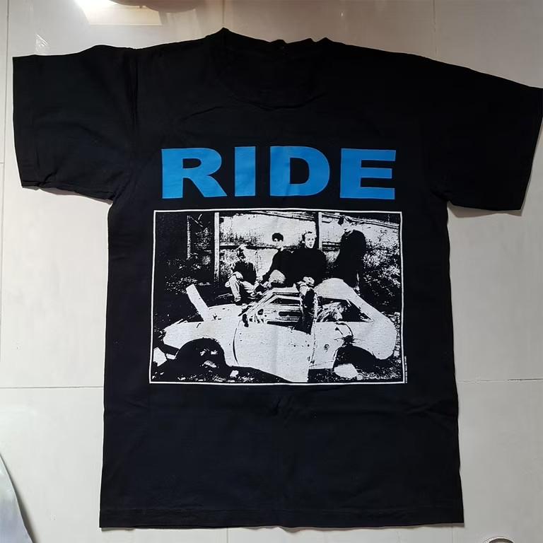Ride Band Music For Lovers Black T-Shirt Cotton Full Size EN236 Unisex T-Shirt XXL