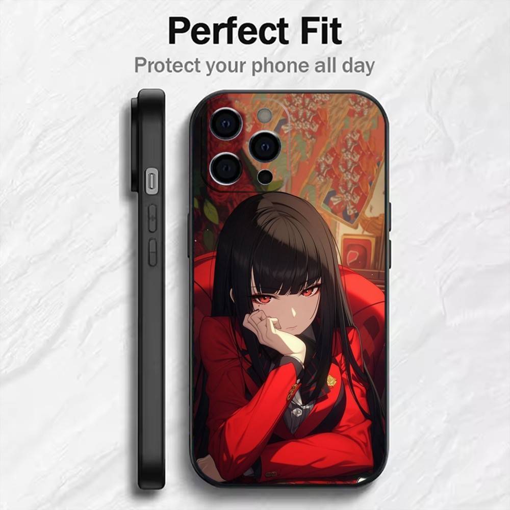 K-Kakegurui Y-Yumeko  Phone Case For iPhone17,16,15,14,13,12 Plus,Max Soft Silicone Black Cover