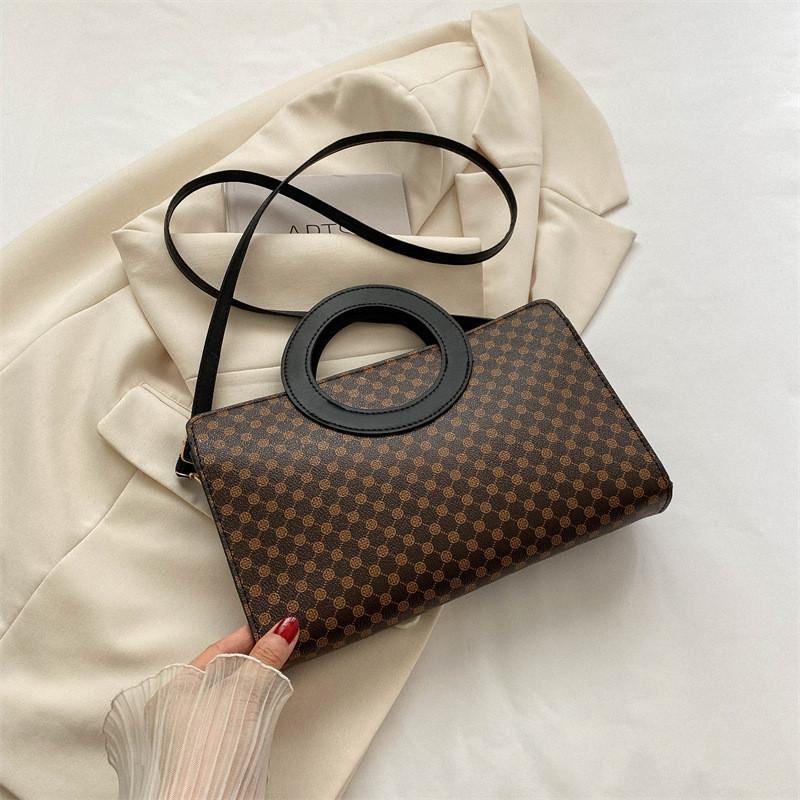 Minimalist Chic Crossbody Bag Trendy Street Style Handbag Medium Size чёрный