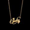 Atoztide Personalized Custom Name Necklace for Women Stainless Steel Crown Heart Pendant Blade Chain Birthday Jewelry Gift