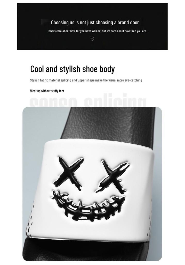 2026 Trendy Couple Style Beach Slippers with One Strap - European and American Large Size