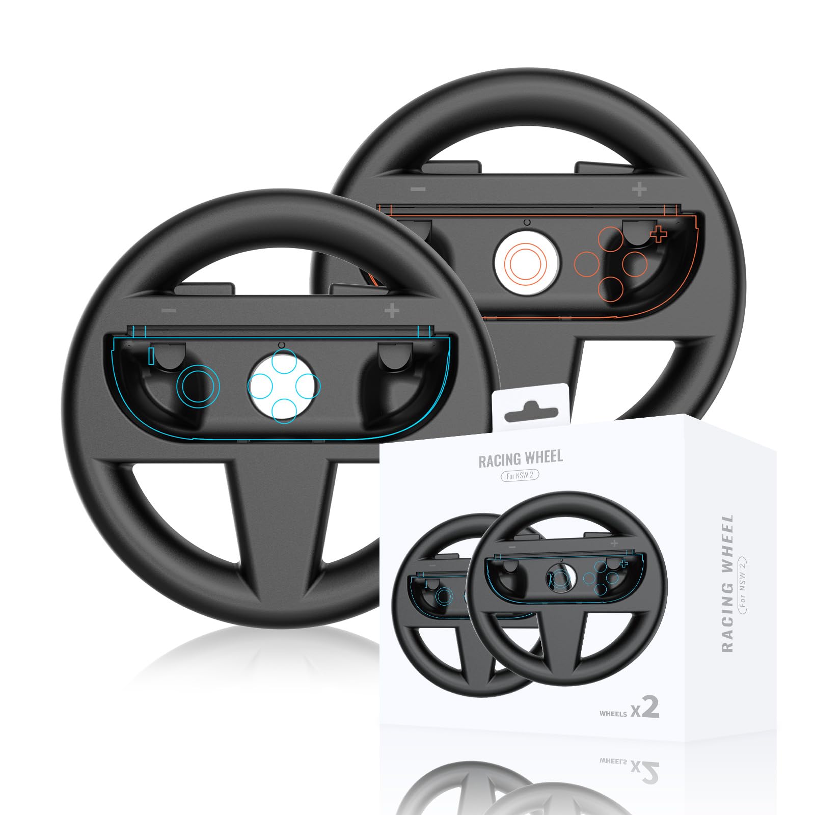 

PETFROH Гоночный руль Joy-Con 2 шт. Черный для Nintendo Switch 2 Эргономичный триггер SR SL Противоскользящий Joy-Con [Совместим с Mario, Дизайн, SR/SL] чёрный