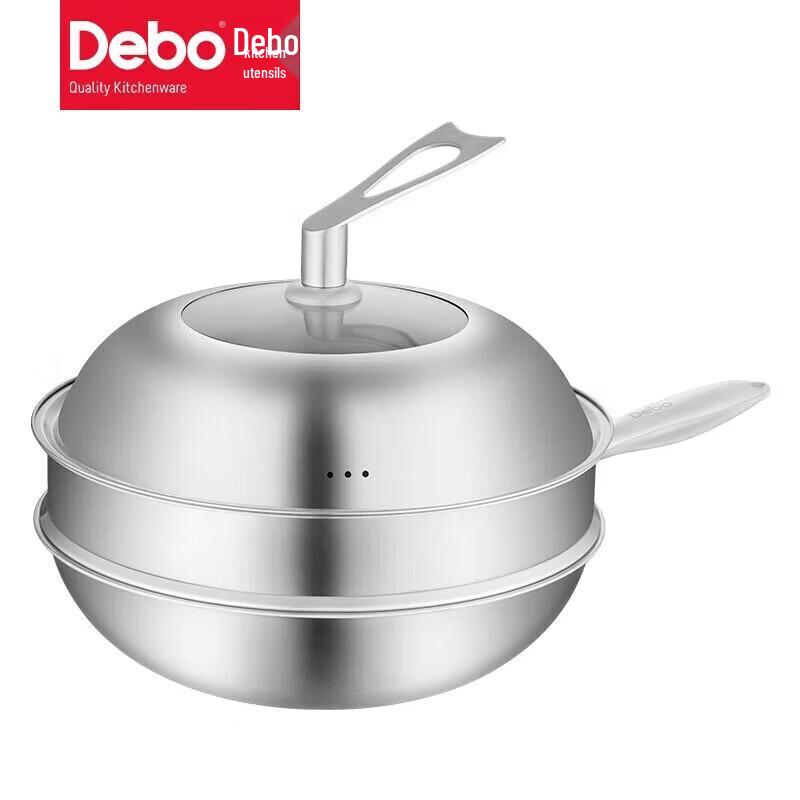 Debo DEP-772 304 Stainless Steel Stir-fry and Steam Pot