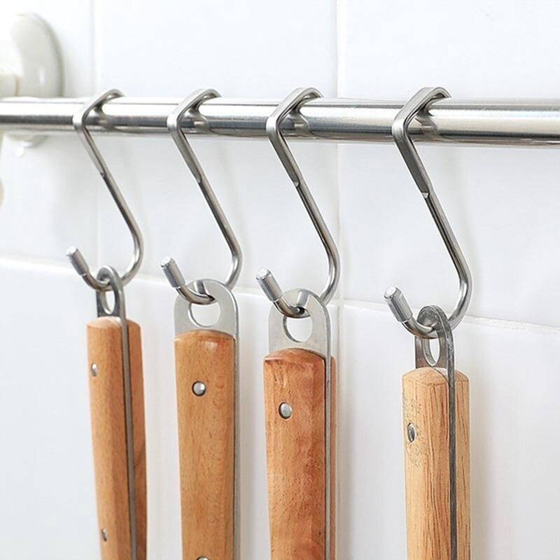 Küchen-Badezimmer-Schranktür-Rückseite, nicht abfärbender Tür-Rückhaken, Kleiderhaken, S-Typ, lochfreier Haken