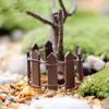 Eight-Piece Mini Succulent Wood Fence Ornaments