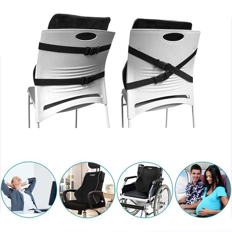 Cross-Border Memory Foam Lumbar Support Cushion for Car, Office Chair, and Wheelchair
