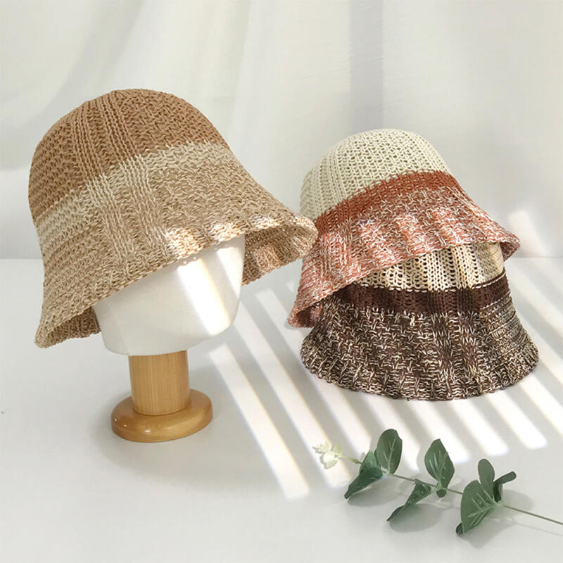 

Karani Governor Spring Color Blocking Hat Mix Knit Women Blue