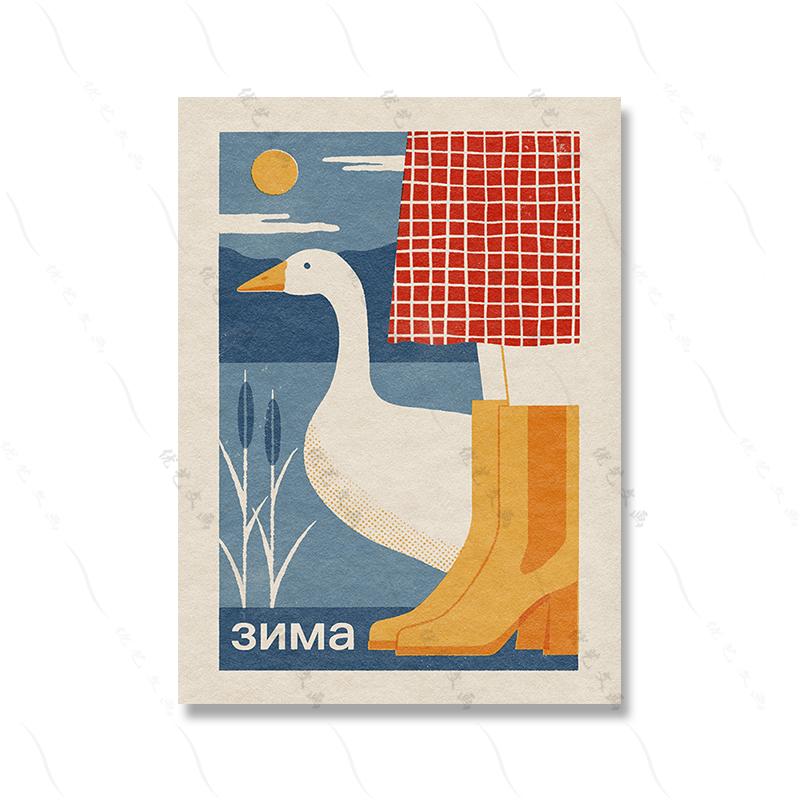 

Изысканный винтажный плакат принт Девушка и лебедь Ретро искусство Настенная живопись на холсте Япония Темпераментная женщина Гостиная Домашний декор 70x100cm No Framed