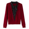 Fake Two-piece Long-sleeved Bottoming Shirt Women's New Spring Strap Bow Temperament Splicing Top