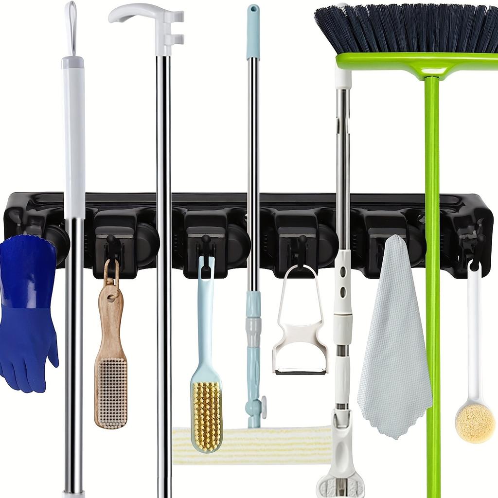 Versatile Magic Mop Rack Broom Rack Mop Clip Hanging Hook Bathroom Hook Broom Storage Rack Multiple Colors And Multiple Hooks