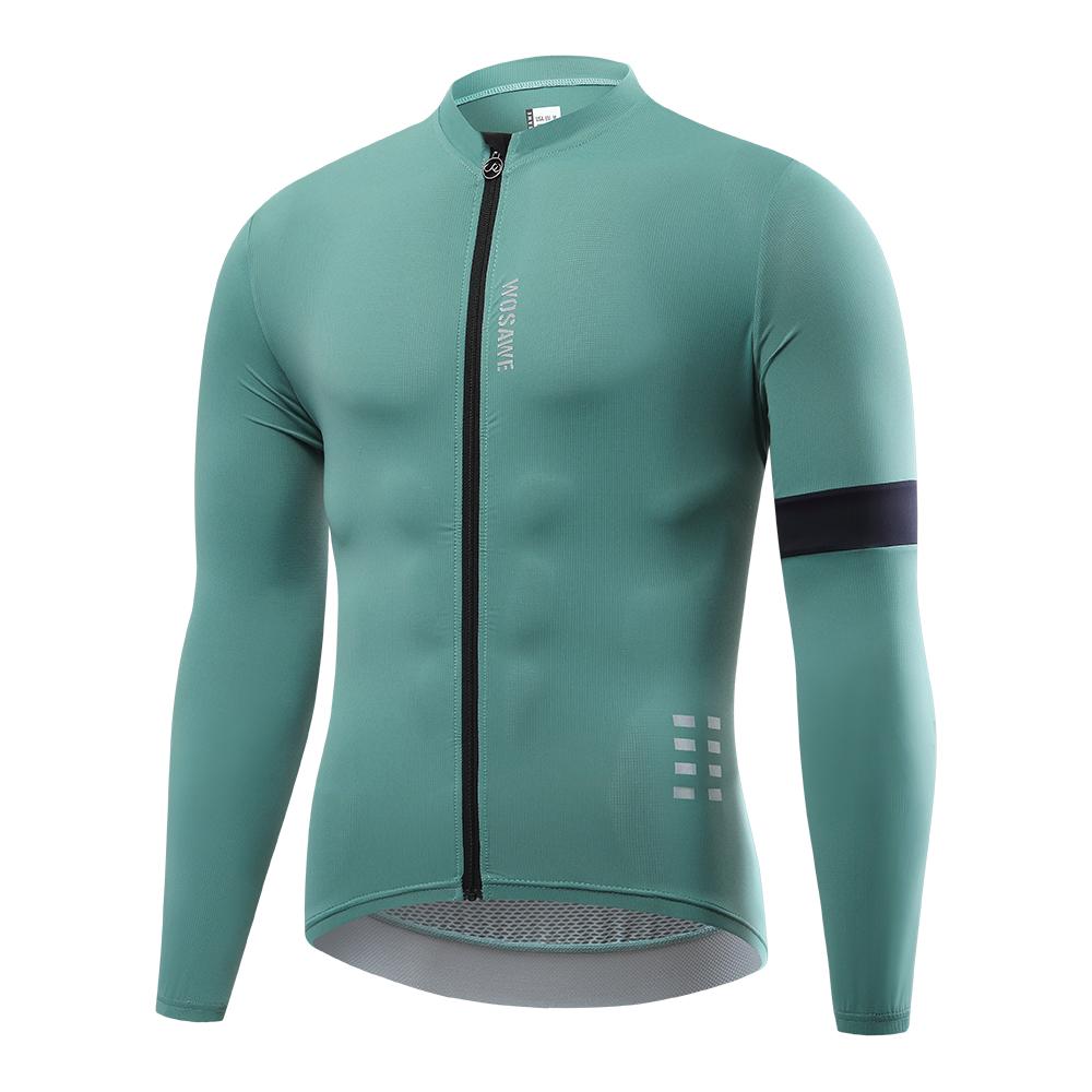 Wosawe Men's Cycling Gradient Printing Long Sleeve Mountain Bike Cycling Wear Outdoor Sports Quick Dry Breathable Cycling Wear Tops