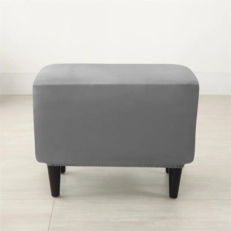 1 stk. Pufftrekk i fløyel, elastisk, rektangulært, 360° heldekkende fotskammeltrekk, stoltrekk, beskyttelse