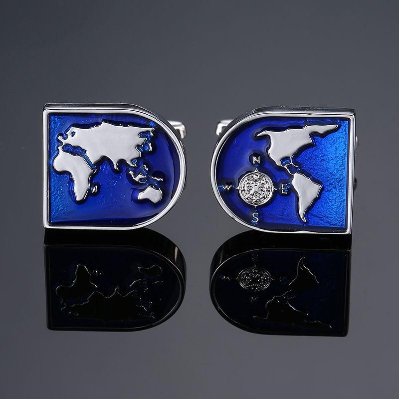 Cufflinks For Men Luxury Blue Retro Metal Cuff Links Mens French Square Cuffs Button Shirts Business For Wedding Jewelry Gift